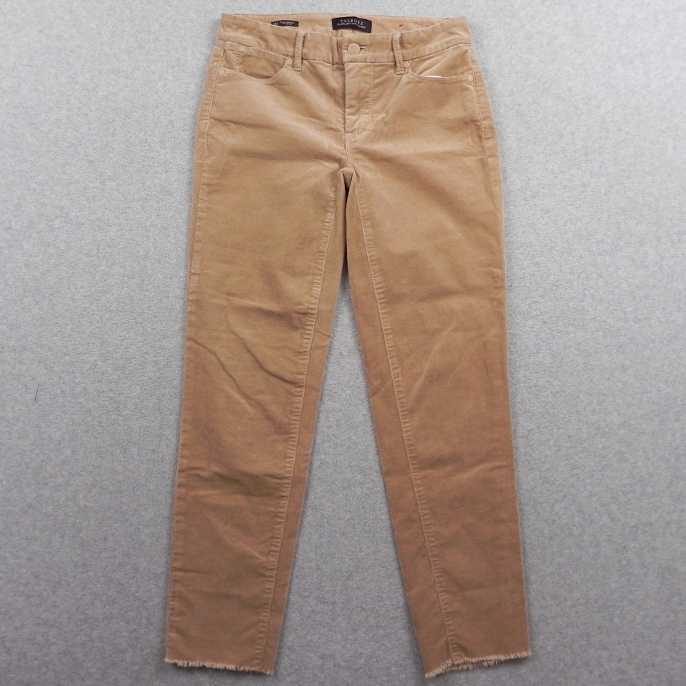 Talbots Jeans Womens 0 Slim Ankle Frayed Hem Flawless Five-Pocket Corduroy Pants - Picture 1 of 12